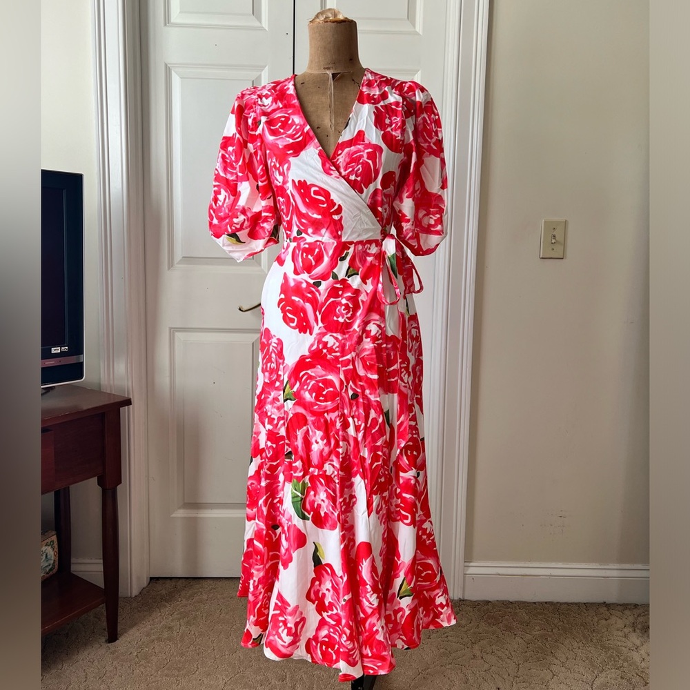 Floral Wrap Dress with Pockets